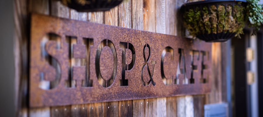 Burford on the Hill - A Day in Blockley: Father Brown Filming Locations Guide Blockley Cafe Sign