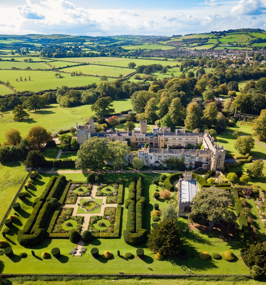 Burford on the Hill - Wonderful Winchcombe Aerial view of Sudeley Castle amongst rolling hills